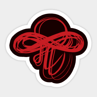 Marathi Text Spells Like English Pronoun ME  and the Meaning is I am. It is Combined with an Infinity Symbol to Express the thought that I am  Infinite, I am Universe. Colored in Neon Red Sticker